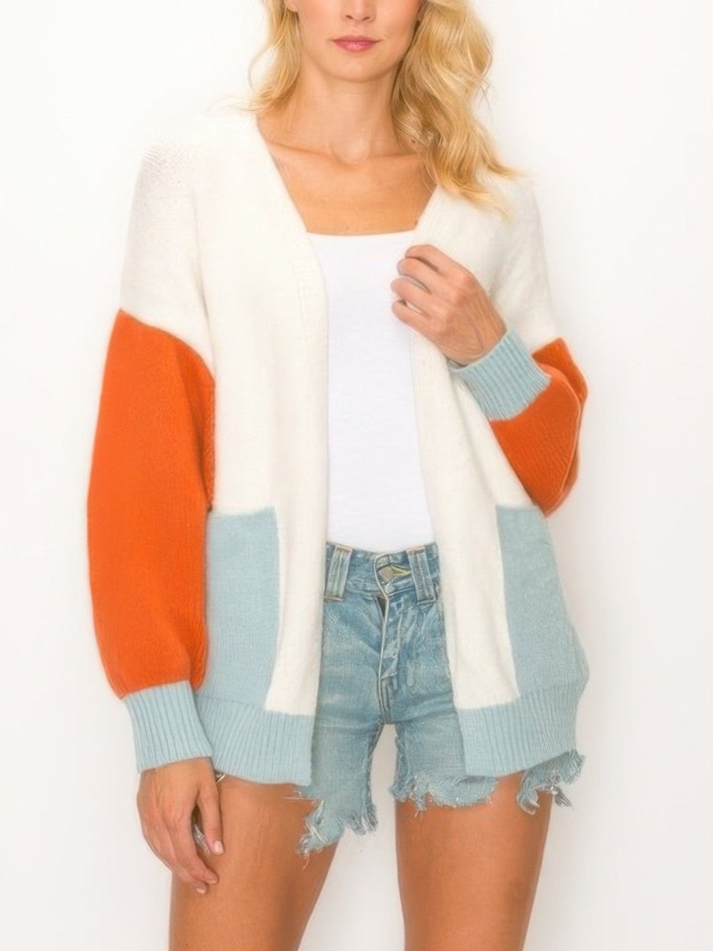 Color Block Open Cardigan - Picture 4 of 4